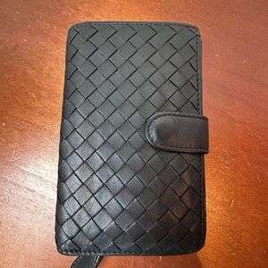 Bottega Veneta Black Woven Wallet